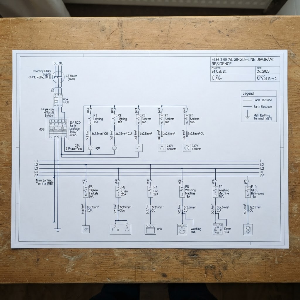 Elektrisch plan of eendraadschema